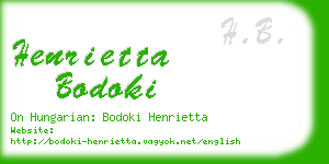 henrietta bodoki business card